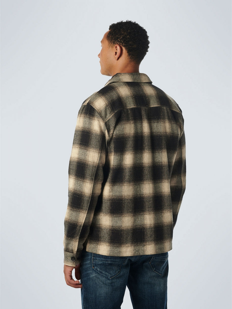 Overshirt Button Closure Check | Stone