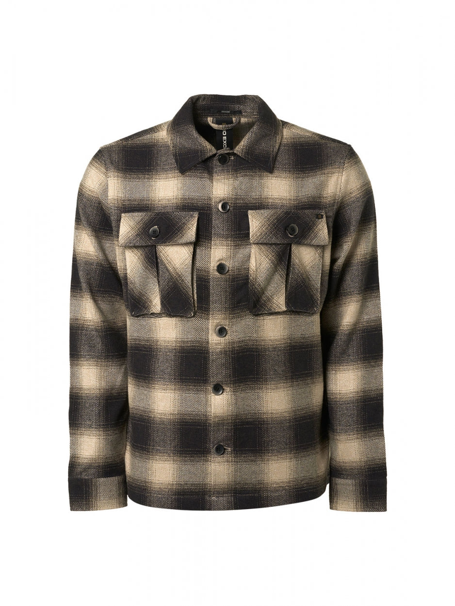 Overshirt Button Closure Check | Stone
