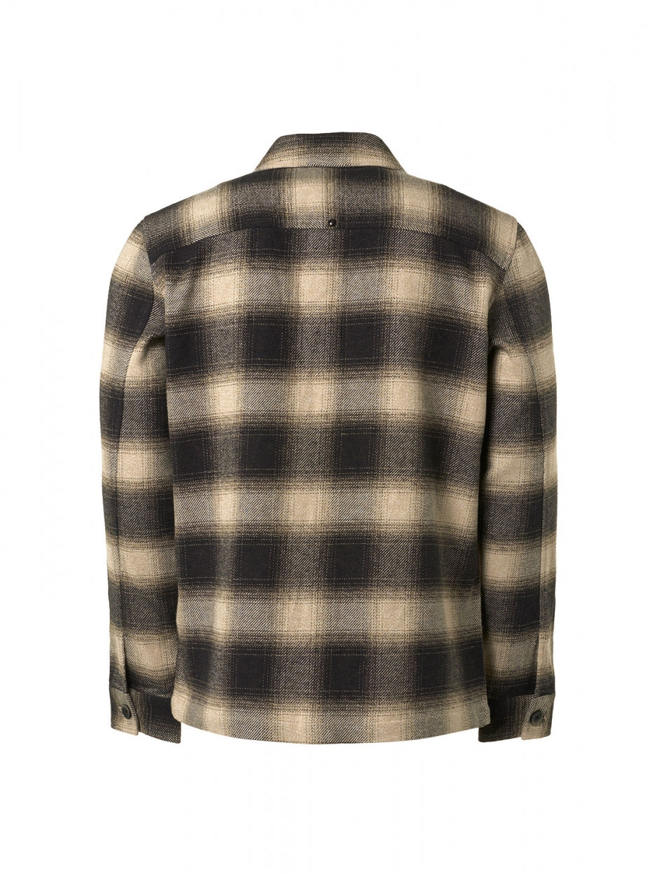 Overshirt Button Closure Check | Stone