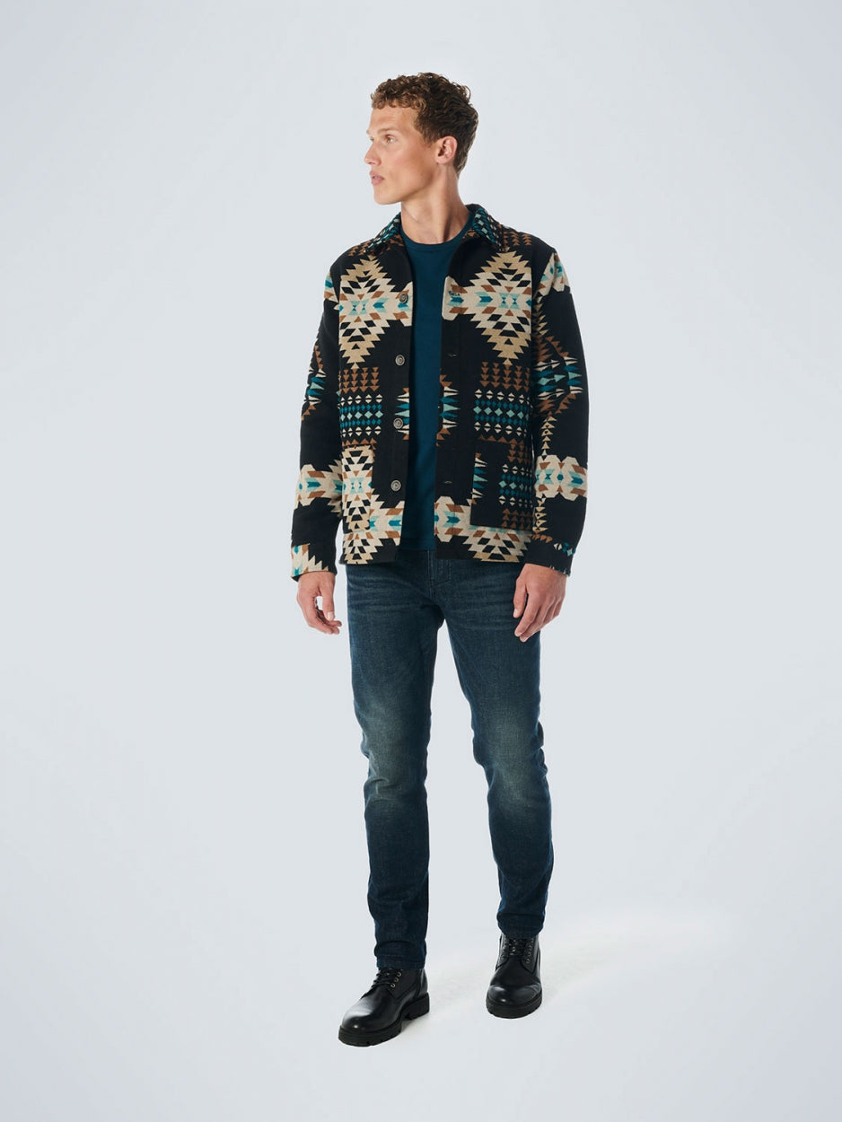 Overshirt Button Closure Pattern | Black