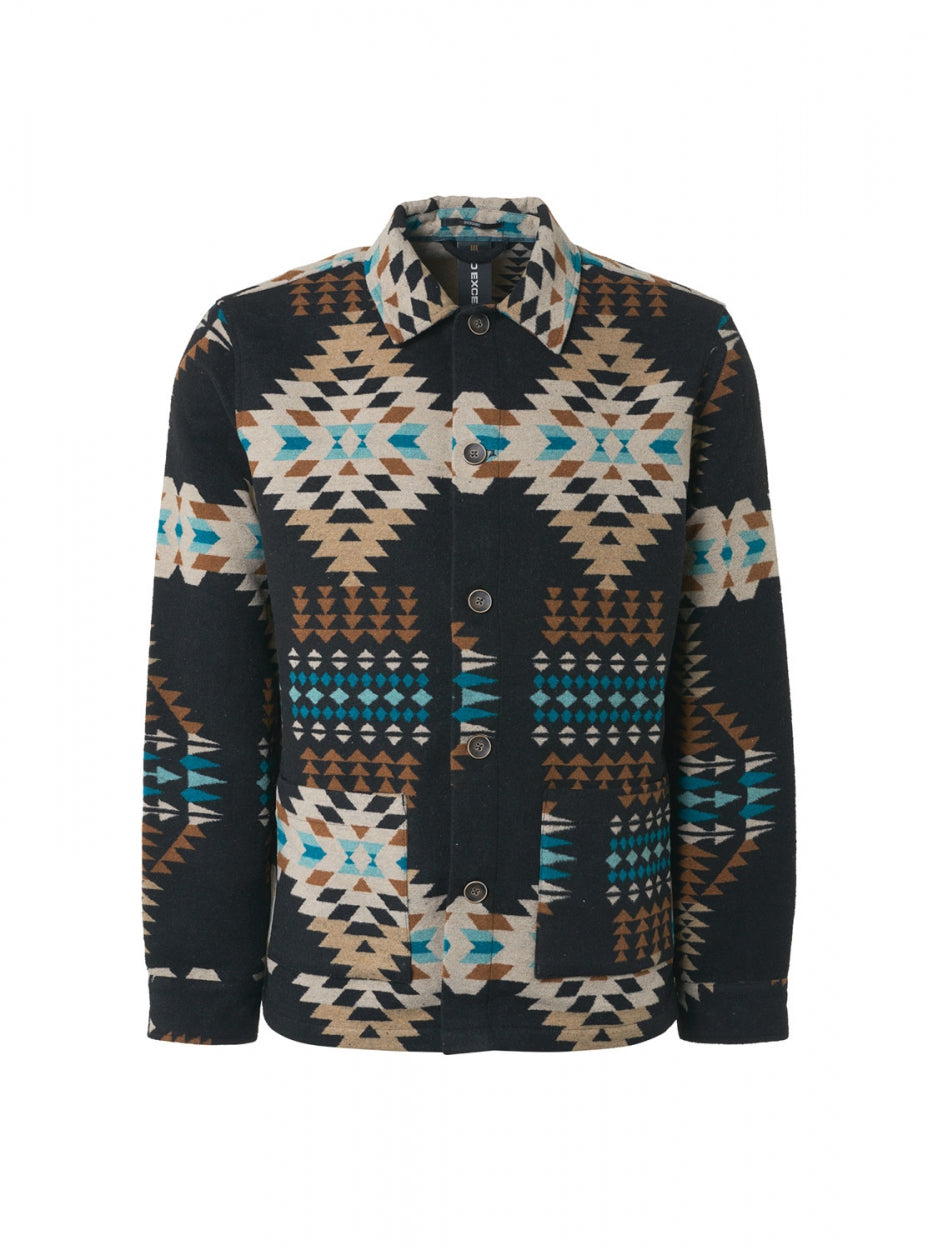 Overshirt Button Closure Pattern | Black