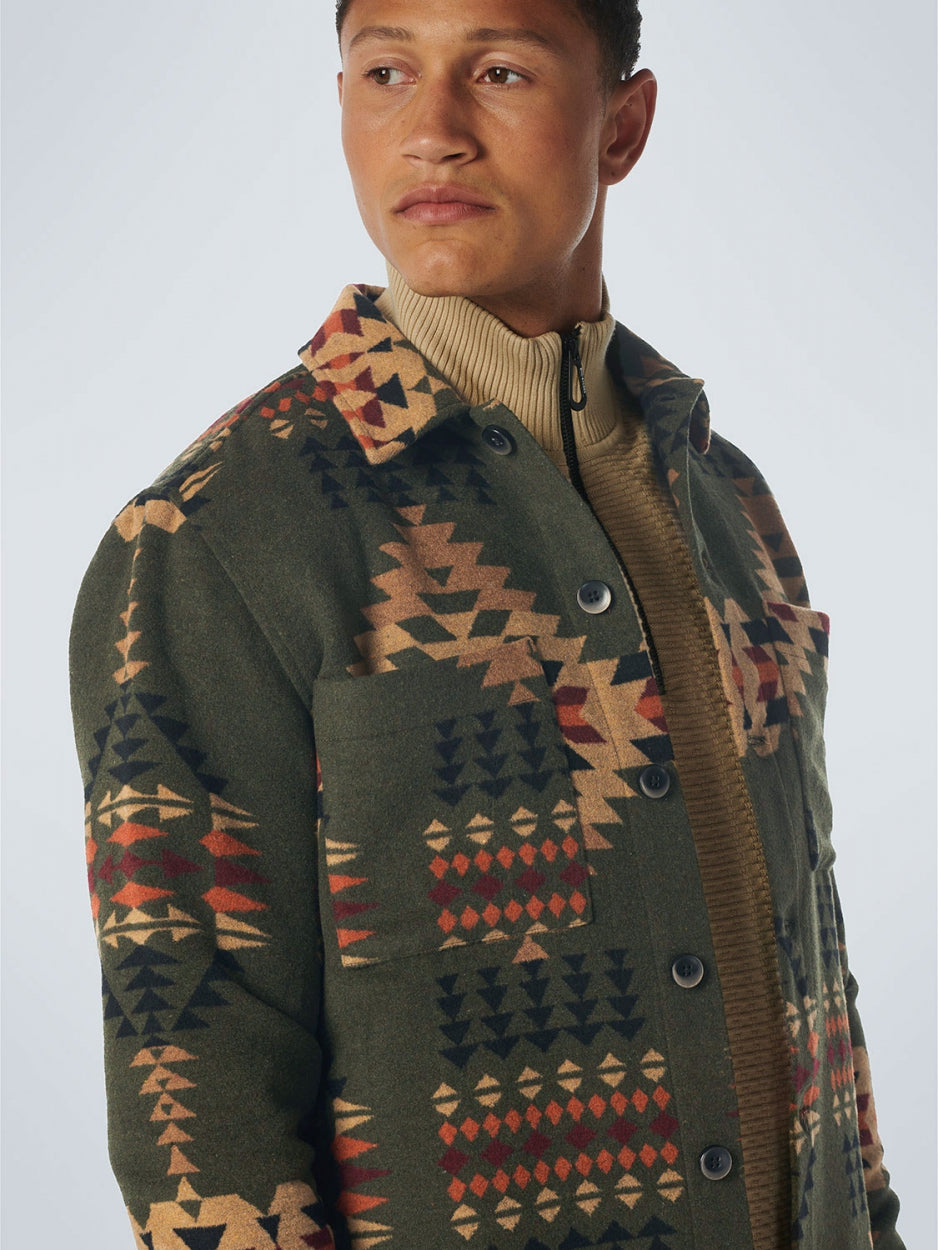 Overshirt Button Closure Pattern | Dark Green