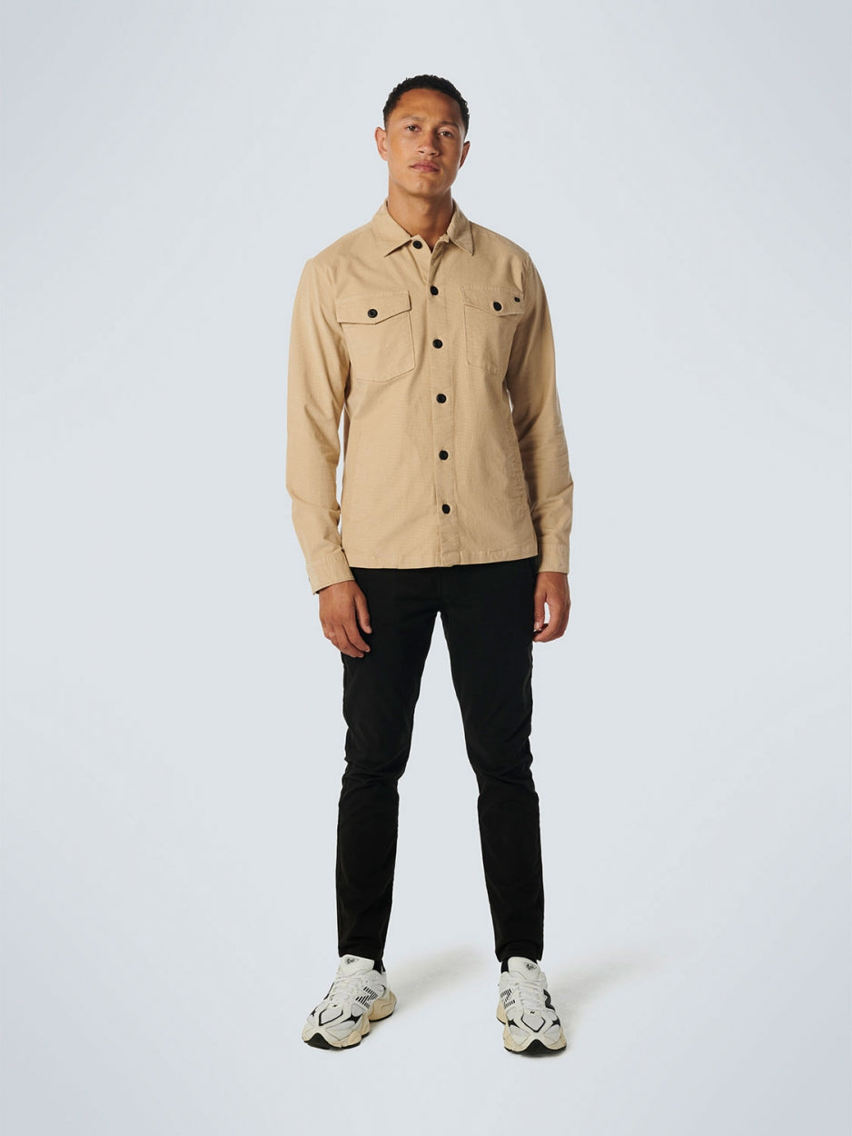 Overshirt Button Closure Structure Corduroy Stretch | Stone