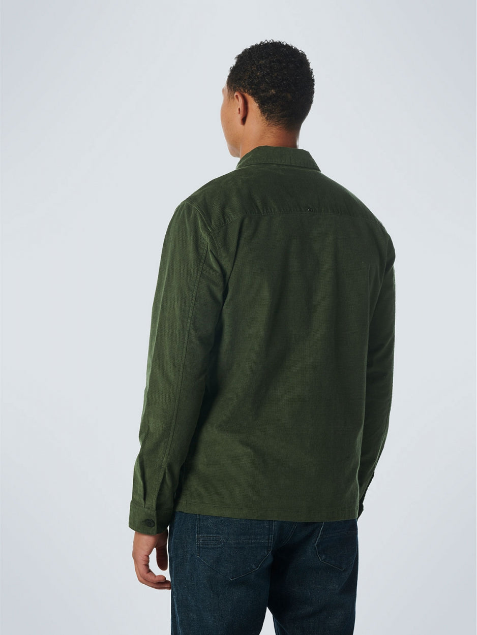Overshirt Button Closure Structure Corduroy Stretch | Dark Green