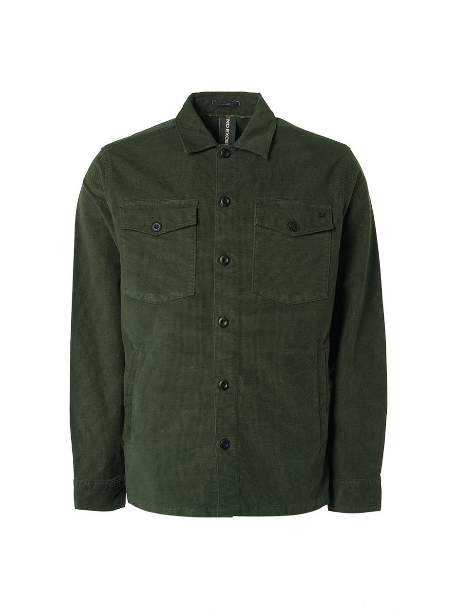 Overshirt Button Closure Structure Corduroy Stretch | Dark Green