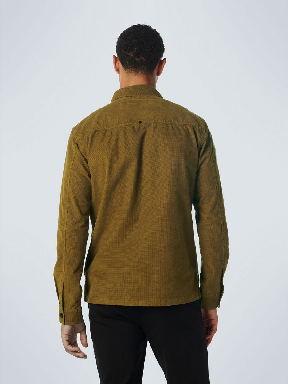 Overshirt Button Closure Structure Corduroy Stretch | Moss