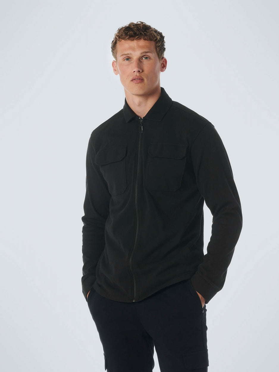 Overshirt Zipper Closure Sweat | Black