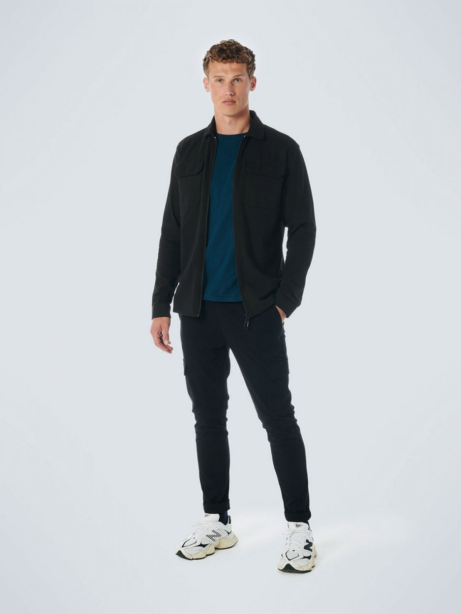Overshirt Zipper Closure Sweat | Black