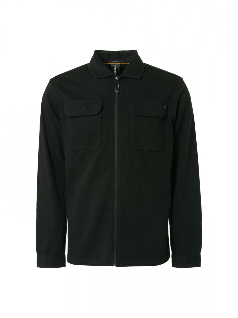 Overshirt Zipper Closure Sweat | Black