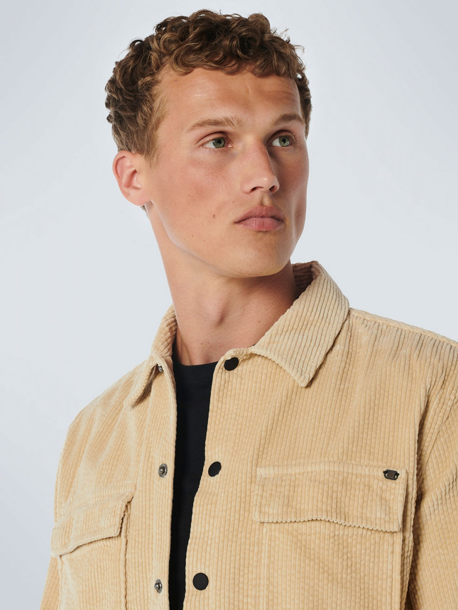 Overshirt Button Closure Corduroy | Stone