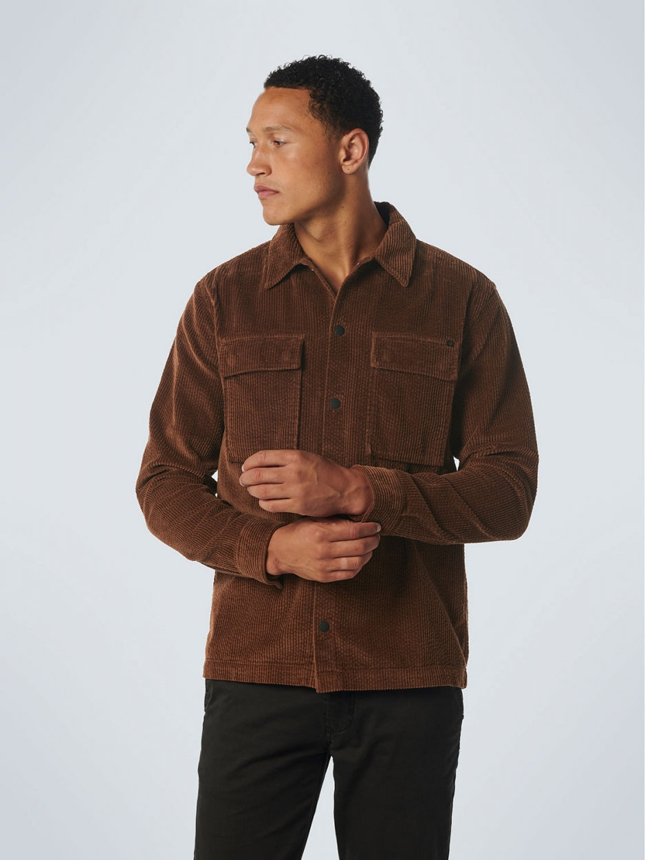 Overshirt Button Closure Corduroy | Brown