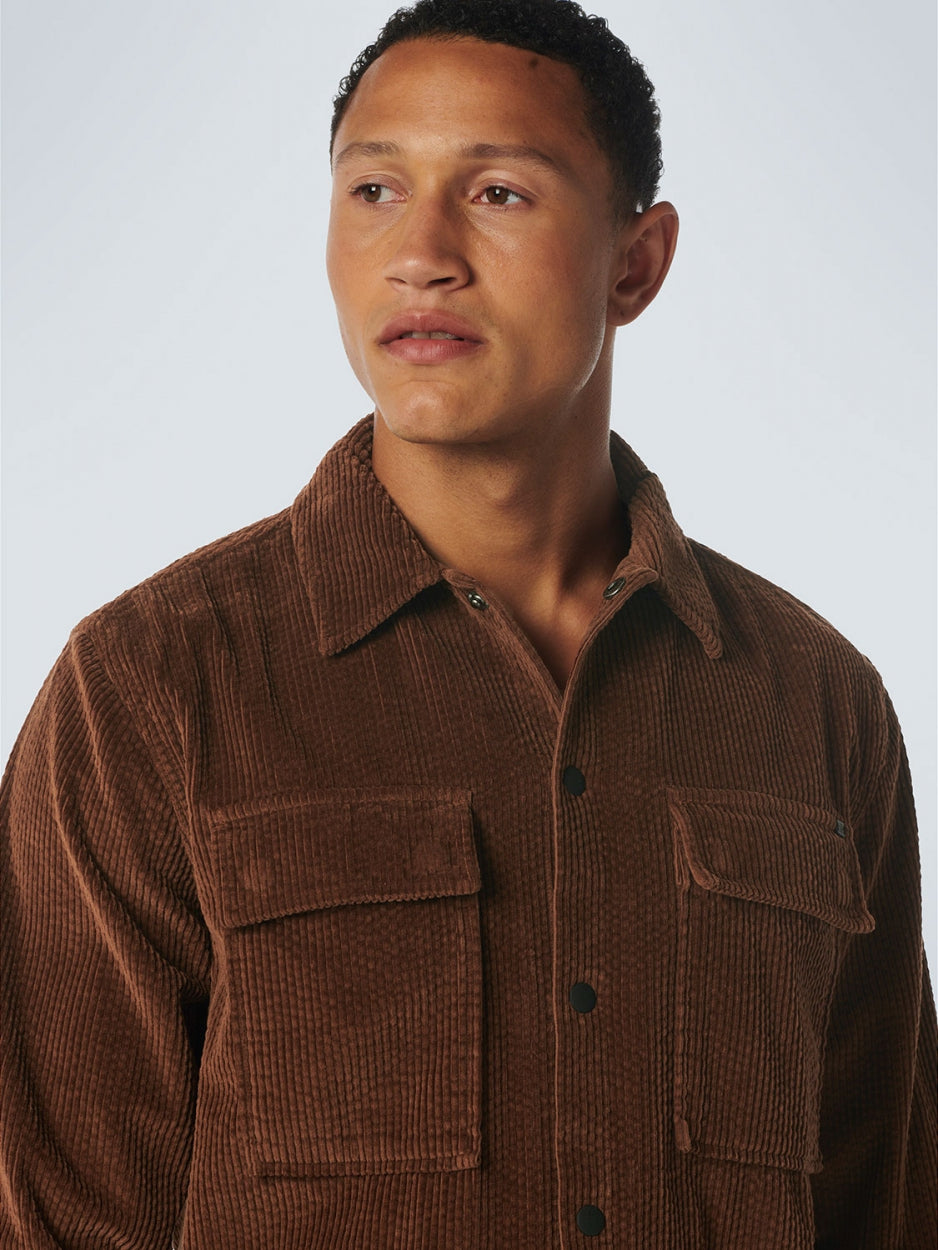 Overshirt Button Closure Corduroy | Brown