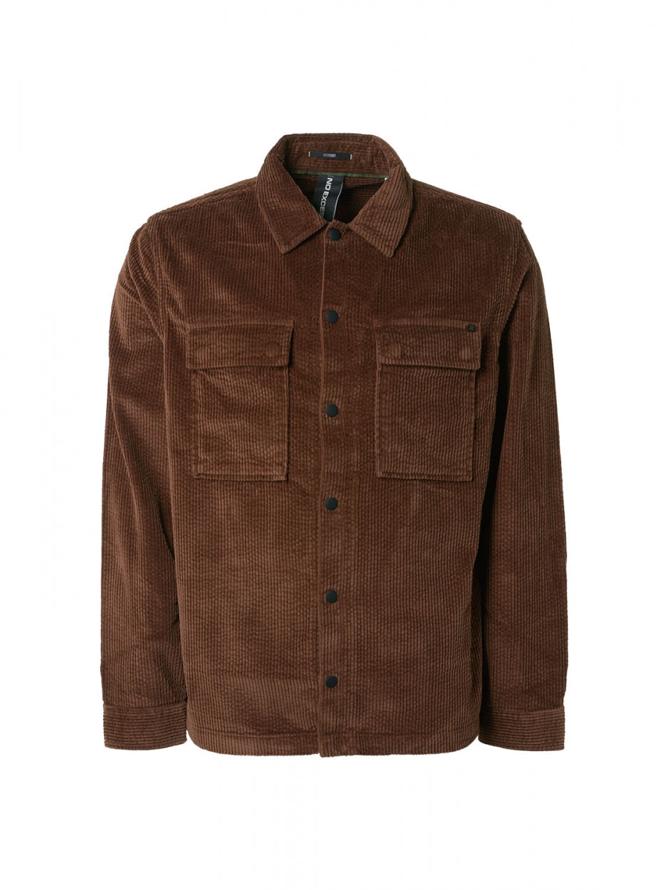Overshirt Button Closure Corduroy | Brown