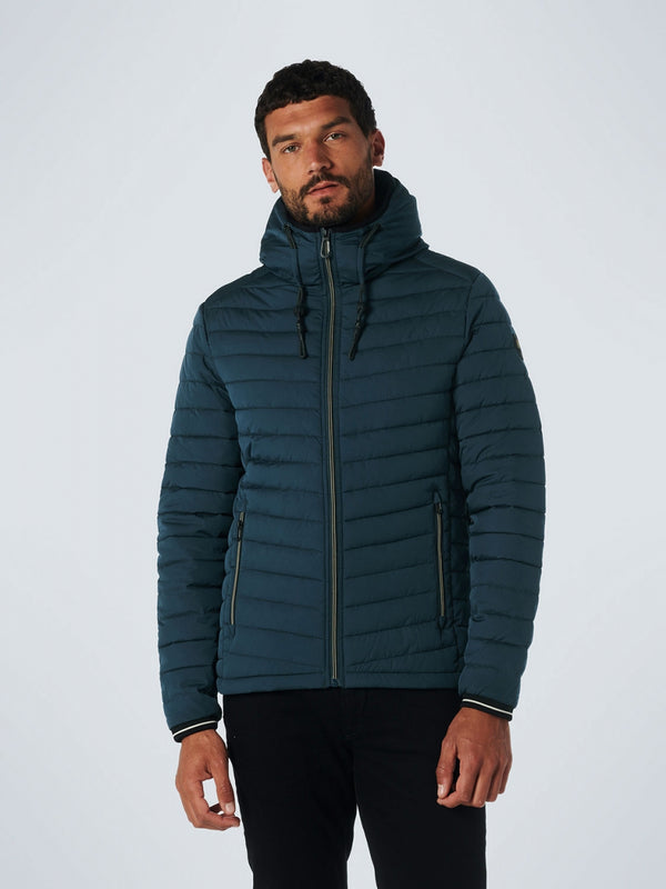 Jacket Hooded Short Fit Padded | Shadow Blue