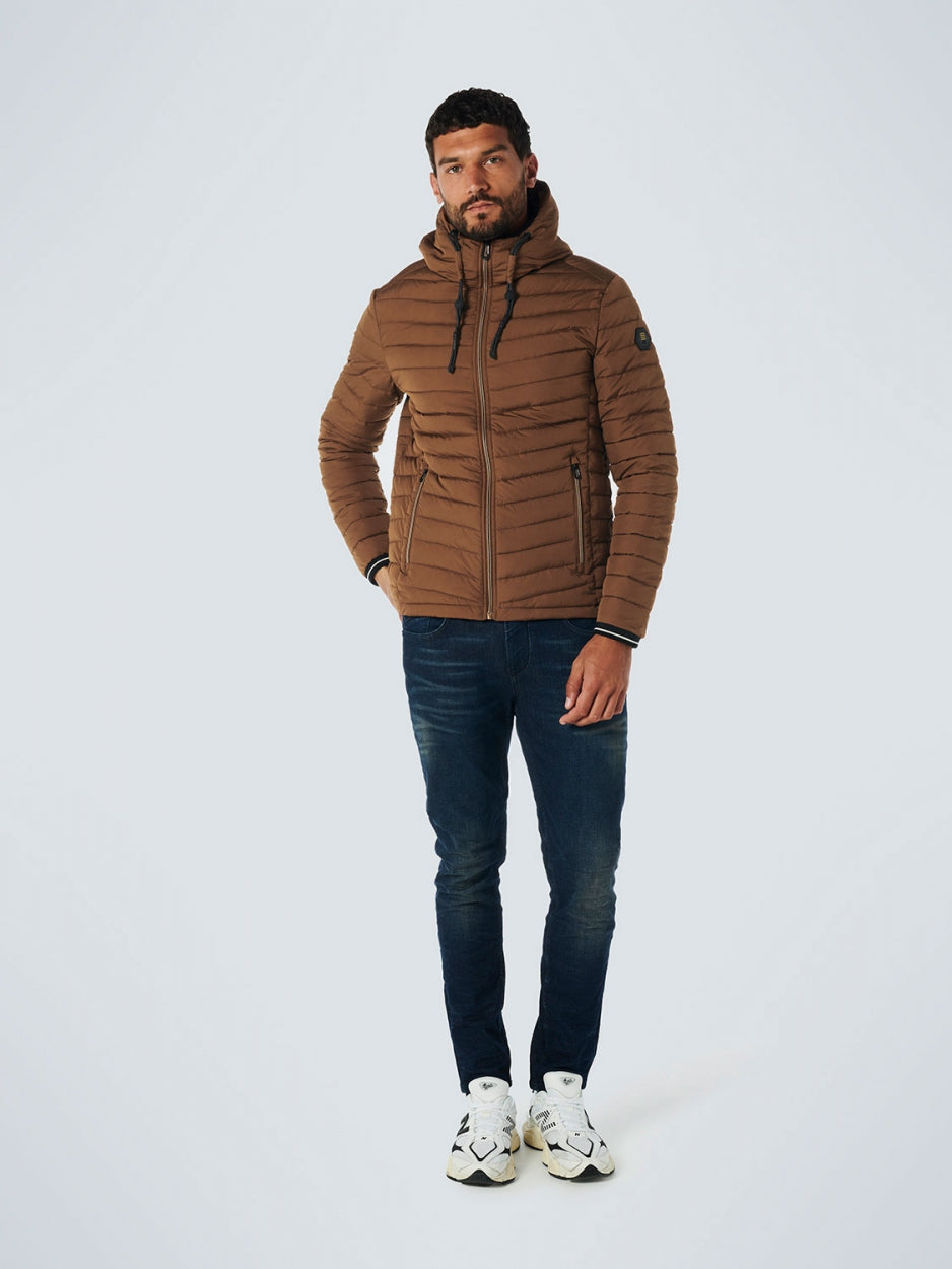 Jacket Hooded Short Fit Padded | Camel
