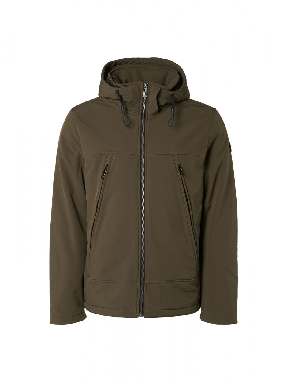 Jacket Short Fit Hooded Softshell Stretch | Desert