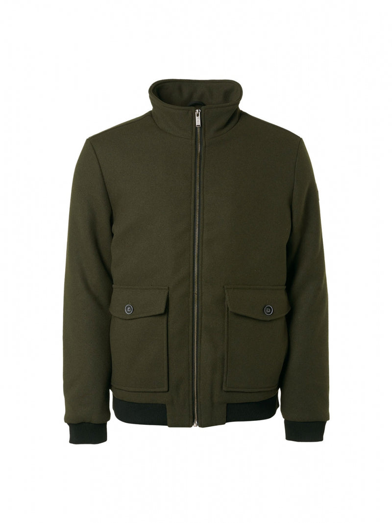 Jacket Short Fit With Wool 2 Coloured Twill | Dark Army