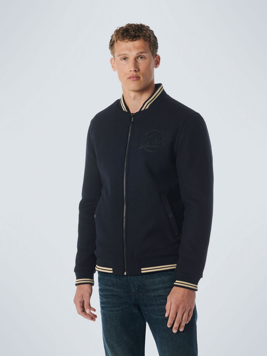 Jacket Bomber Fit With Wool 2 Coloured Twill | Dark Night