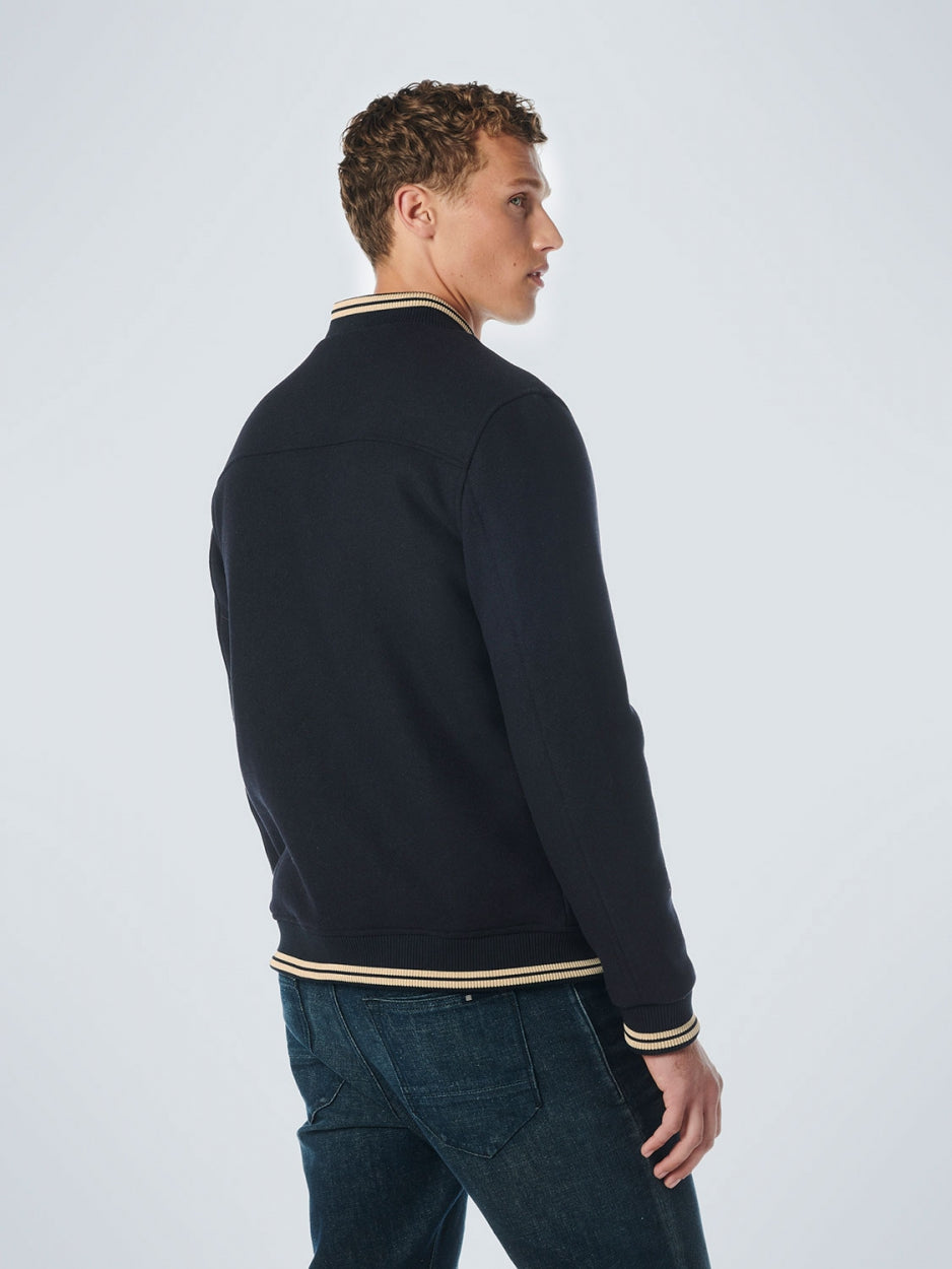 Jacket Bomber Fit With Wool 2 Coloured Twill | Dark Night