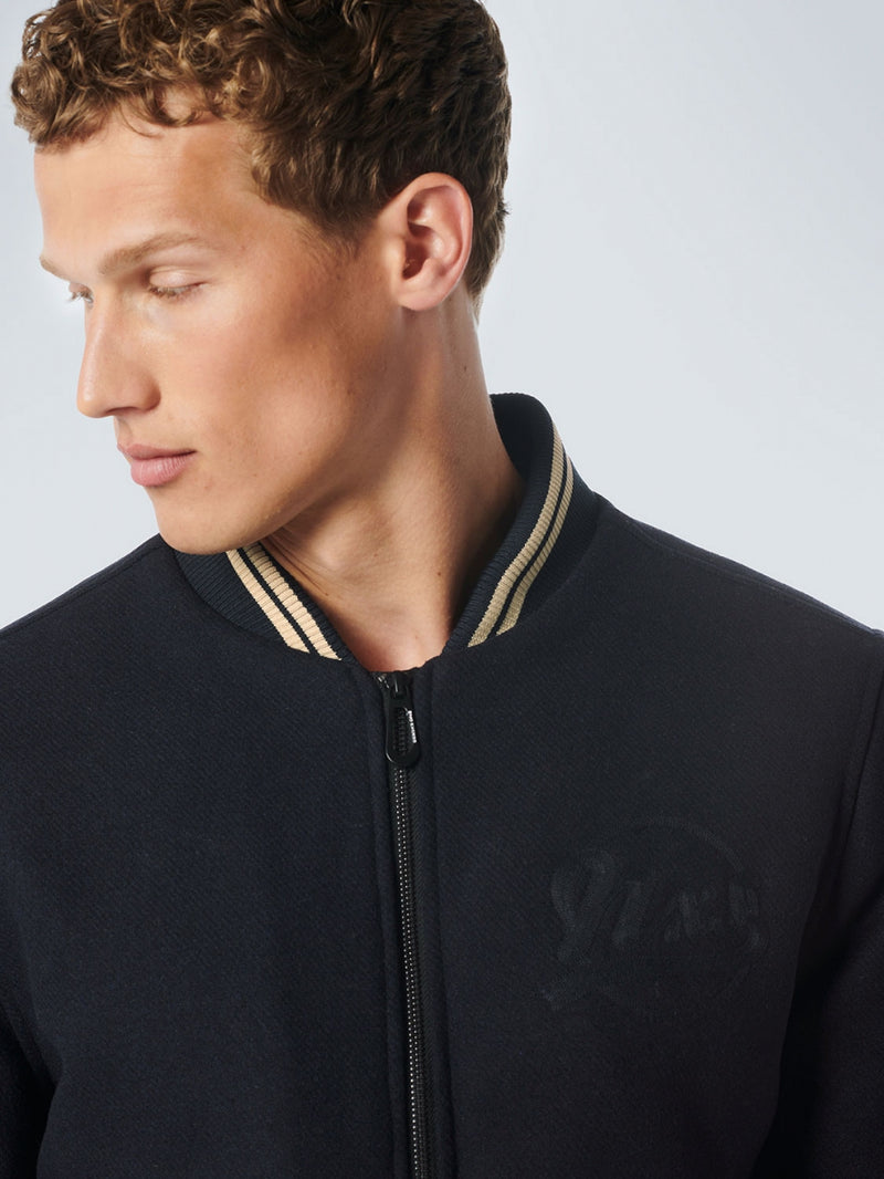 Jacket Bomber Fit With Wool 2 Coloured Twill | Dark Night