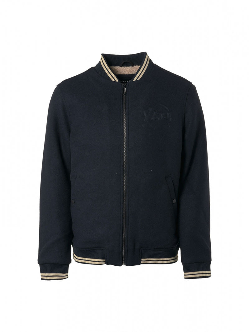 Jacket Bomber Fit With Wool 2 Coloured Twill | Dark Night