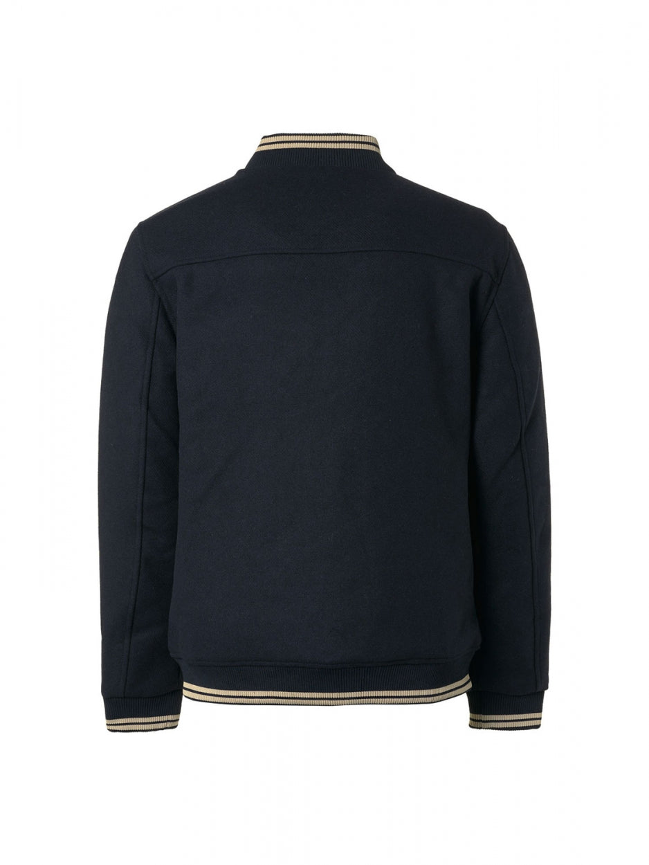Jacket Bomber Fit With Wool 2 Coloured Twill | Dark Night