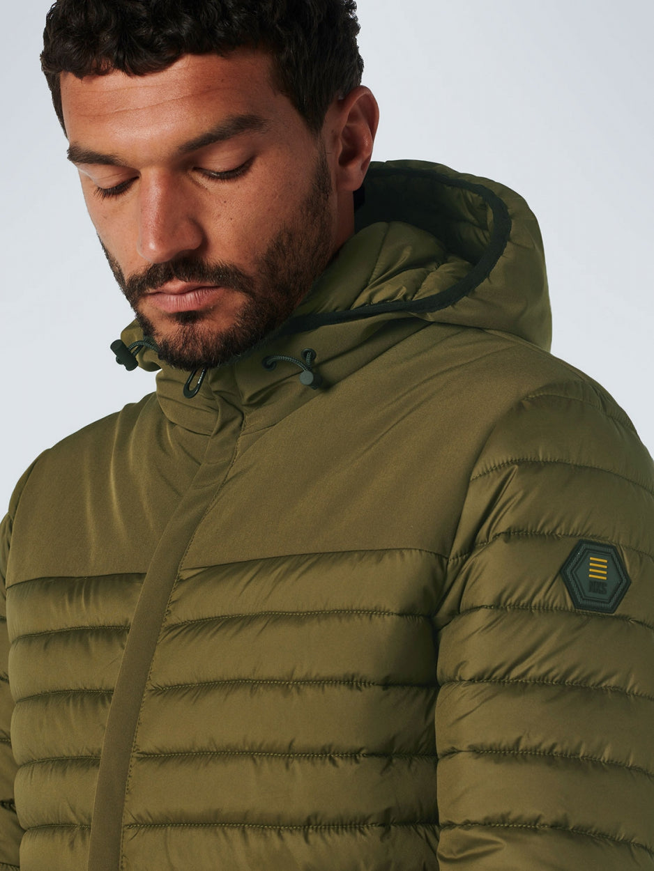 Jacket Hooded Short Fit Padded Mix | Army