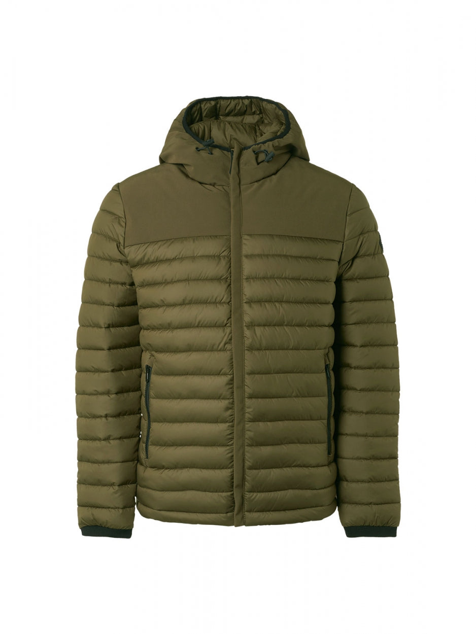 Jacket Hooded Short Fit Padded Mix | Army