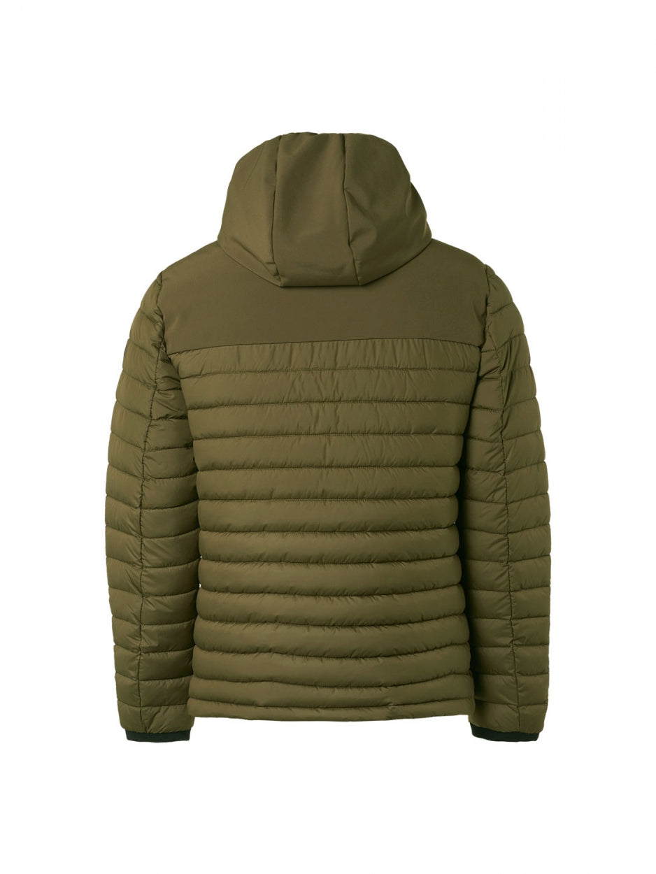 Jacket Hooded Short Fit Padded Mix | Army
