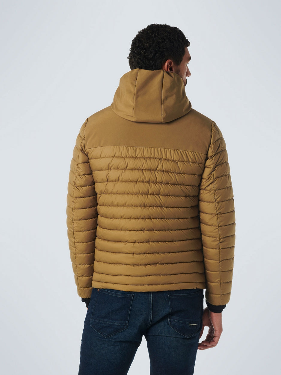 Jacket Hooded Short Fit Padded Mix | Light Moss
