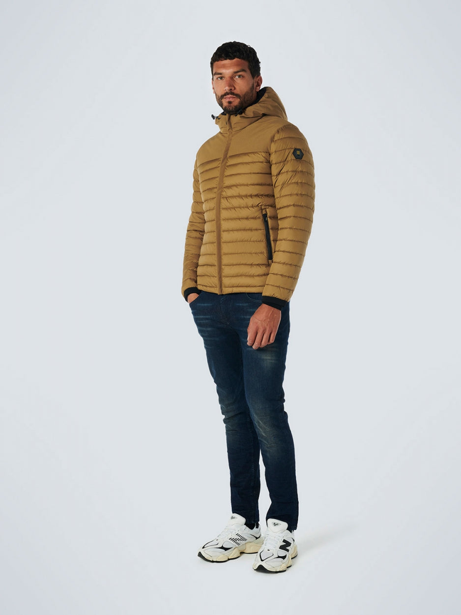 Jacket Hooded Short Fit Padded Mix | Light Moss