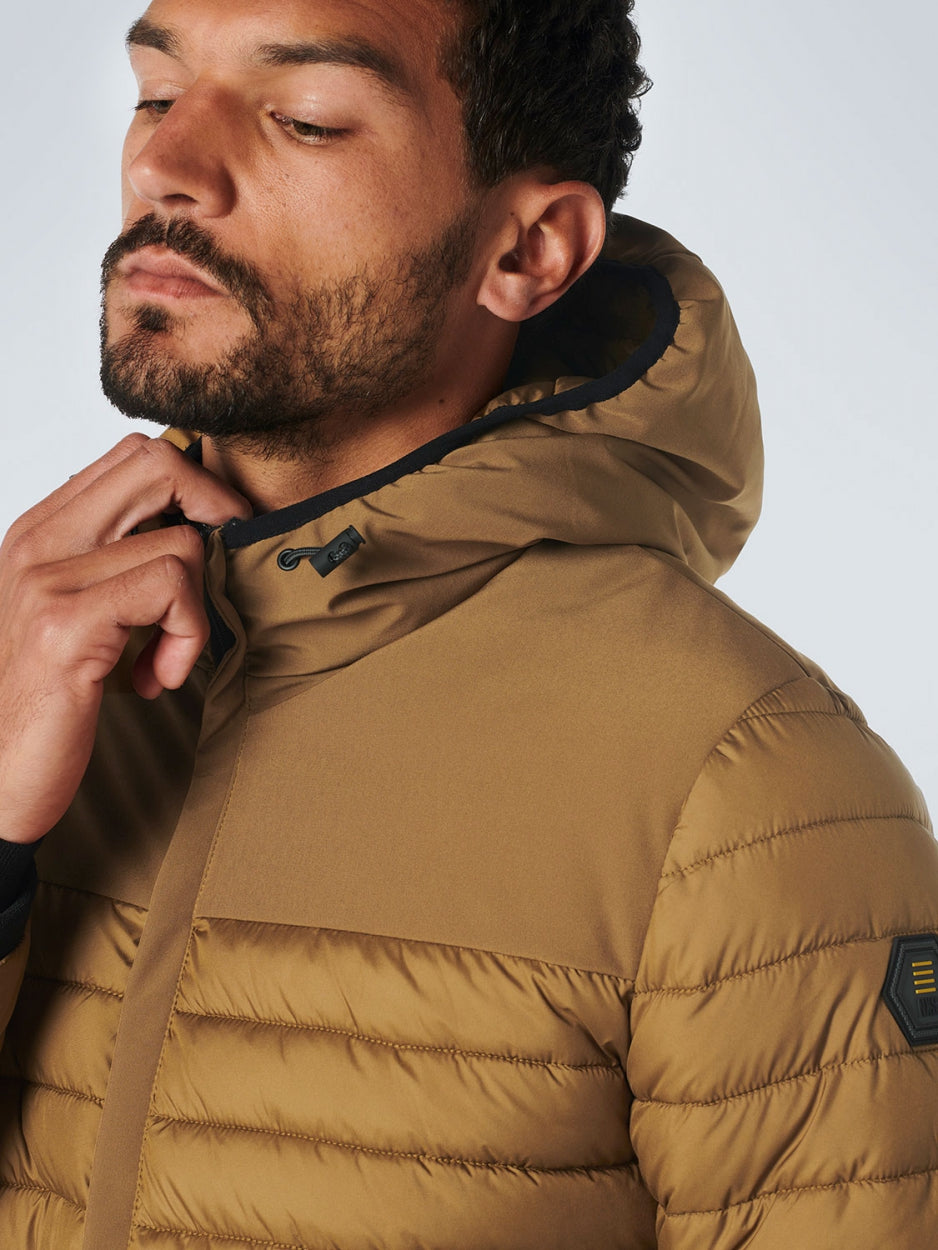 Jacket Hooded Short Fit Padded Mix | Light Moss