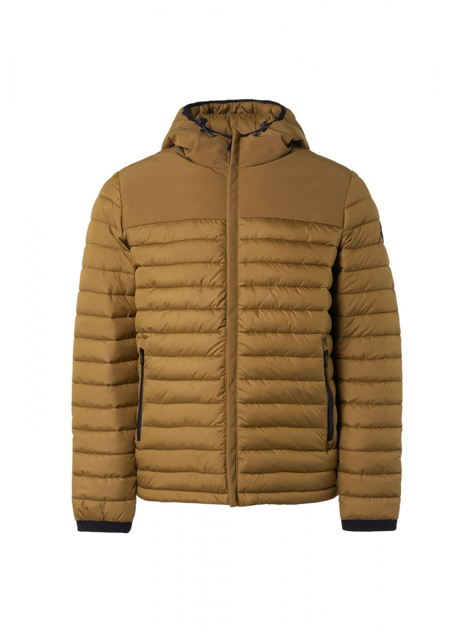 Jacket Hooded Short Fit Padded Mix | Light Moss
