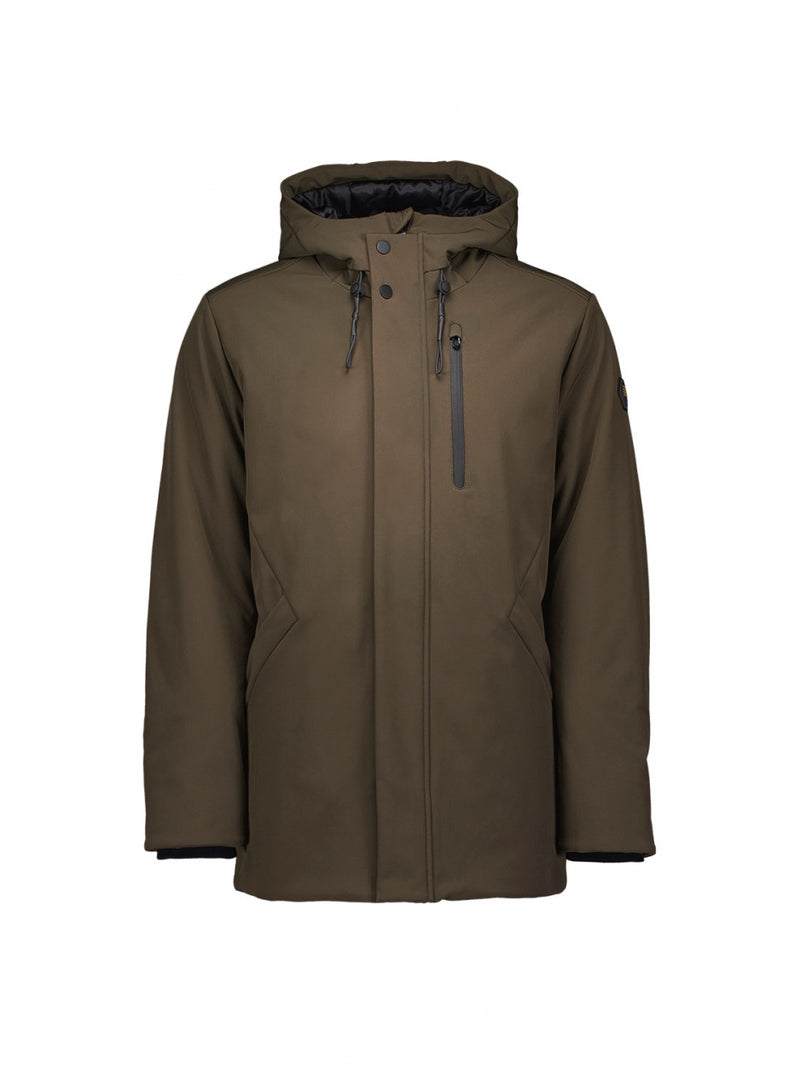 Jacket Mid Long Fit Hooded Softshell Stretch | Desert