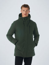 Jacket Mid Long Fit Hooded Softshell Stretch | Dark Green