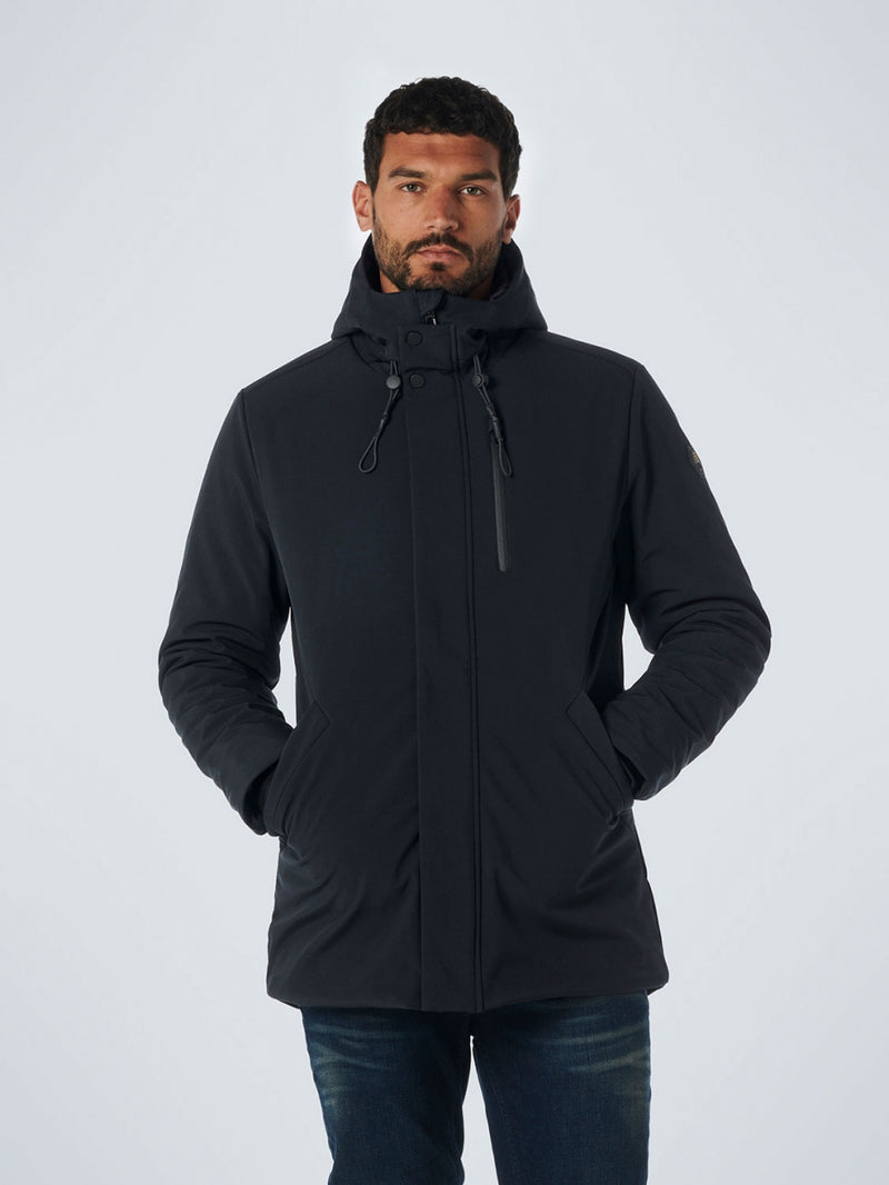 Jacket Mid Long Fit Hooded Softshell Stretch | Night – No Excess