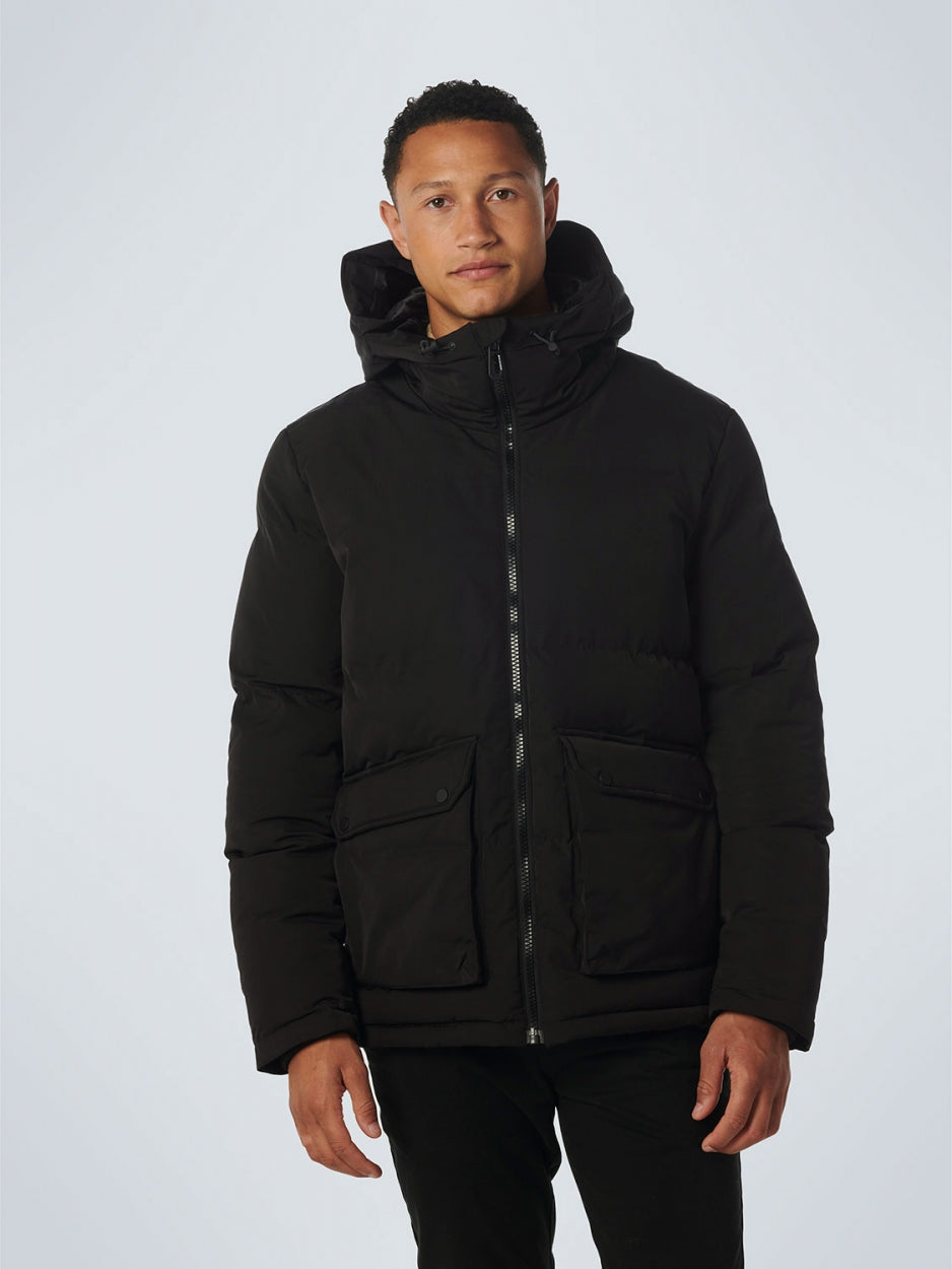 Jacket Short Fit Hooded Padded | Black – No Excess