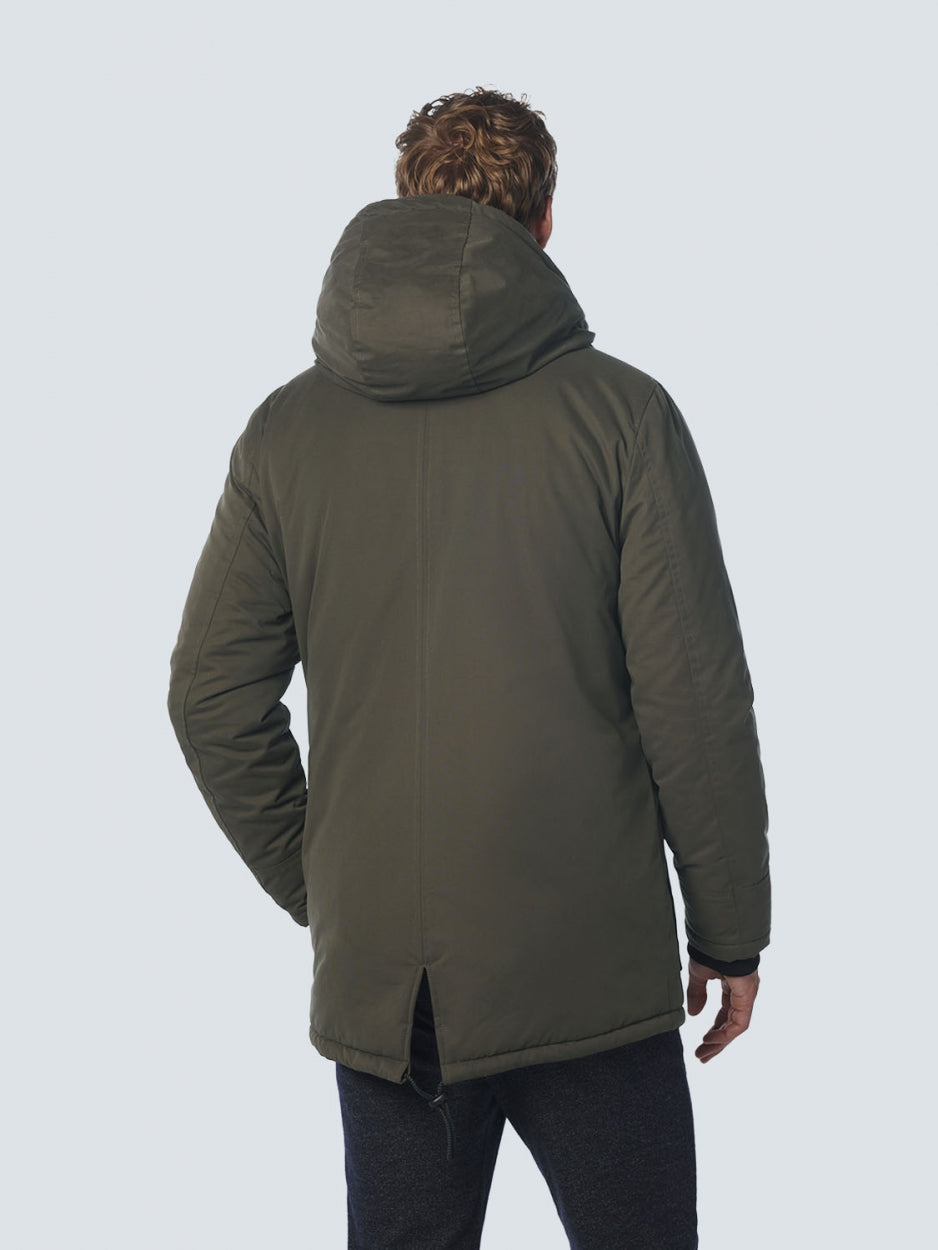 Jacket Long Fit Hooded Double Front Closure | Desert