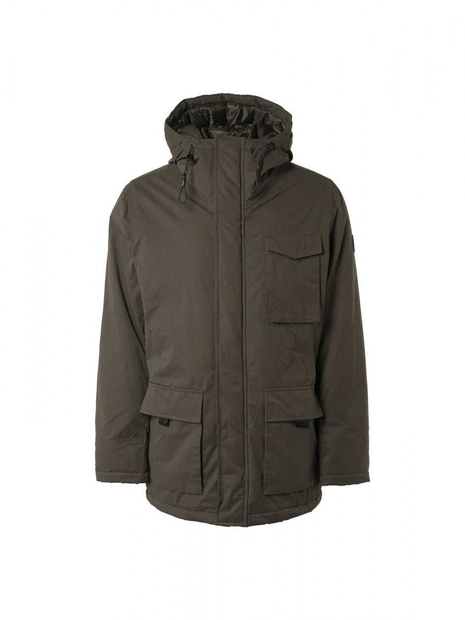 Jacket Long Fit Hooded Double Front Closure | Desert