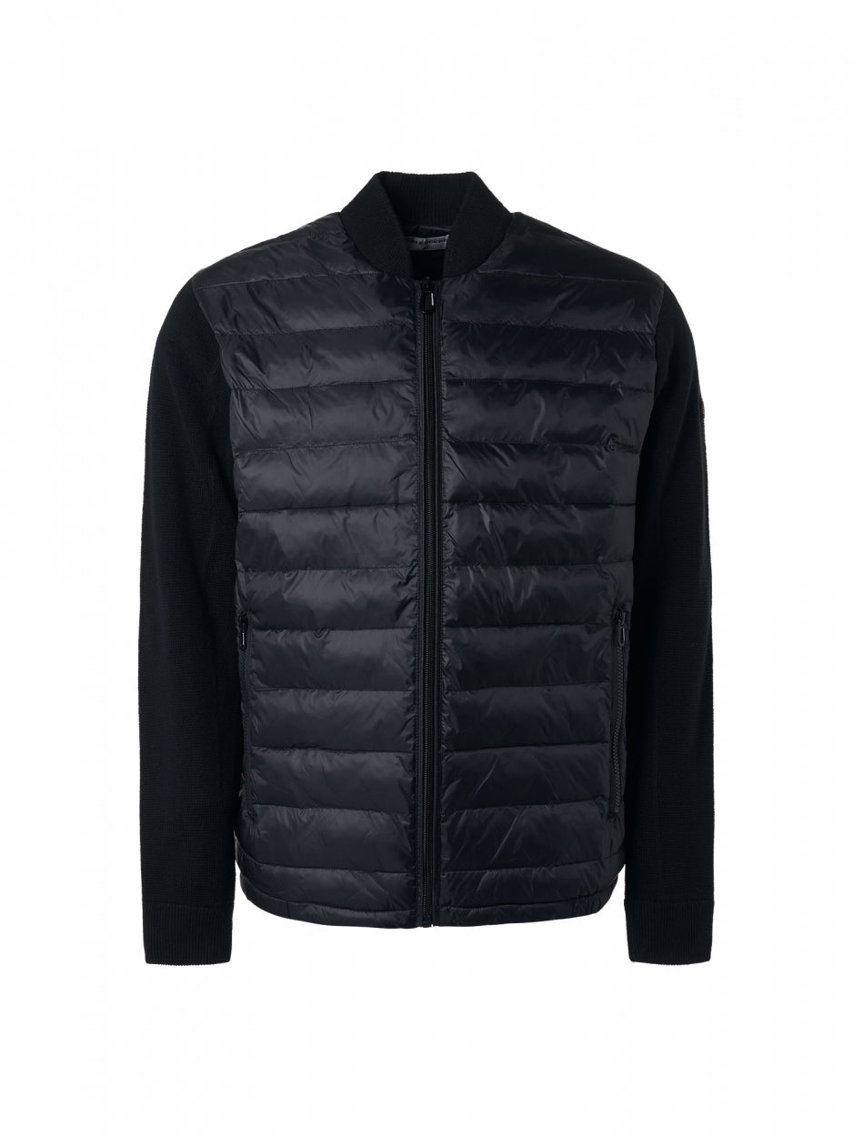 Cardigan Knitted Body Woven Padded | Black