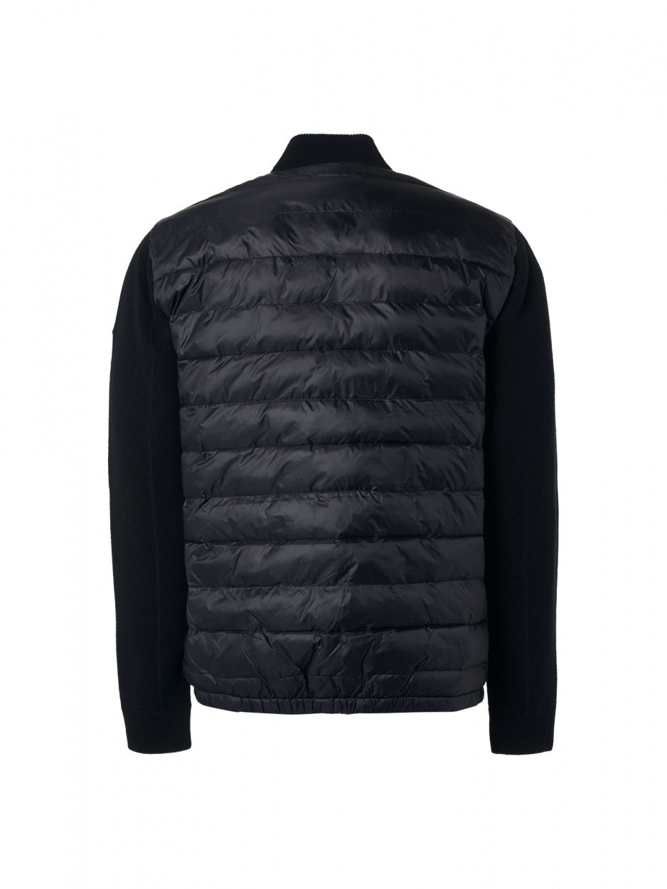 Cardigan Knitted Body Woven Padded | Black