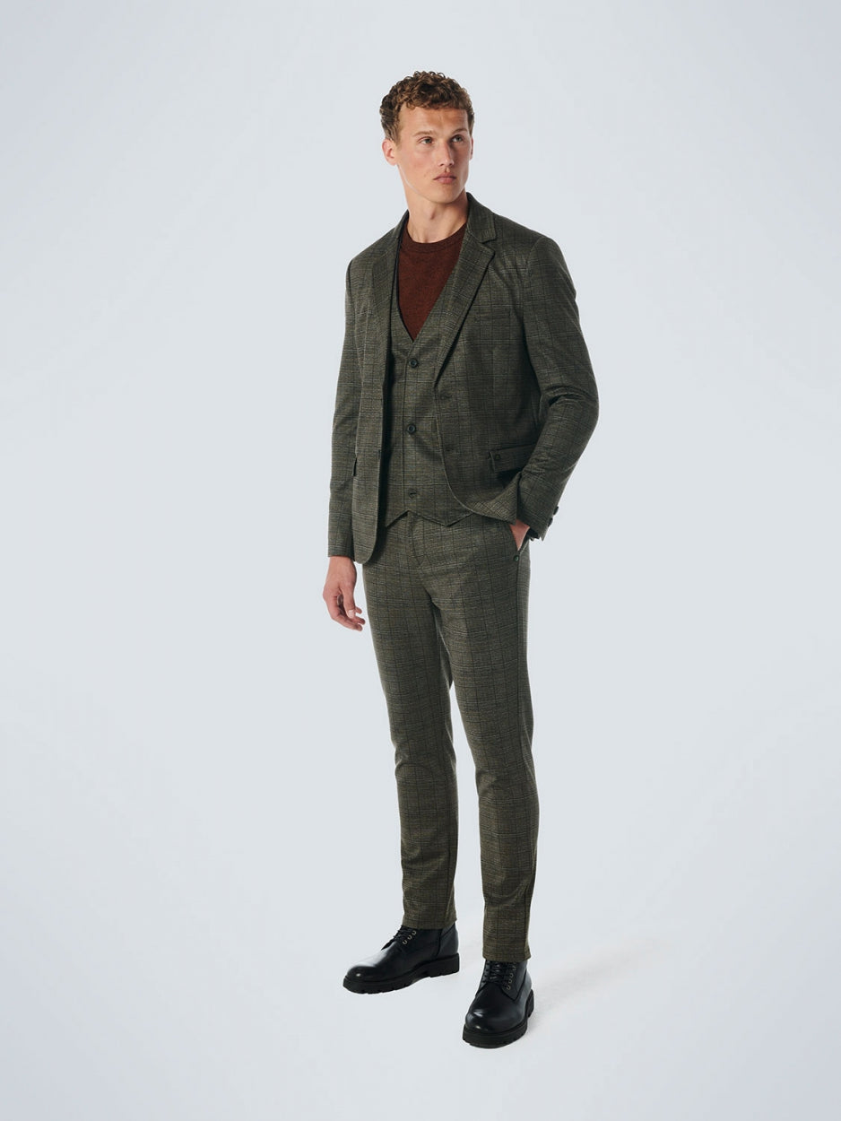 Blazer Jersey Stretch Check | Taupe