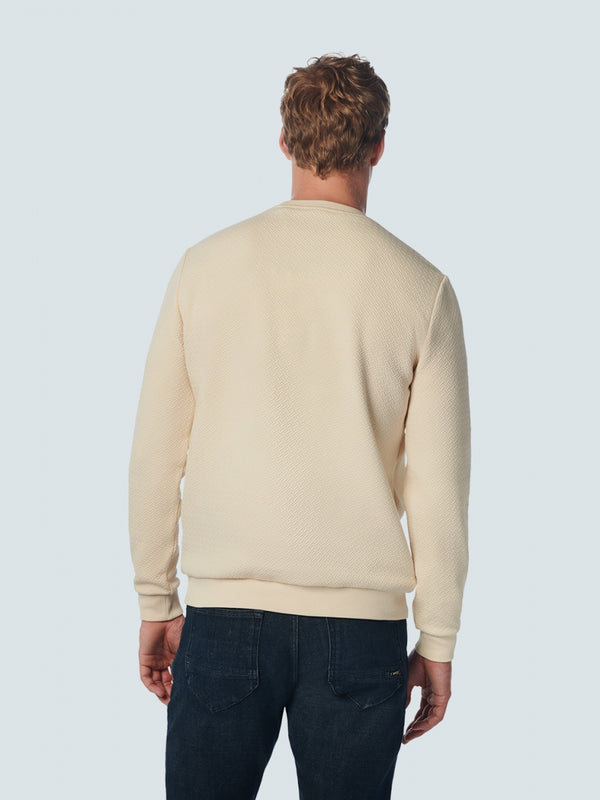 Sweater Crewneck Double Layer Jacquard Stretch | Cream
