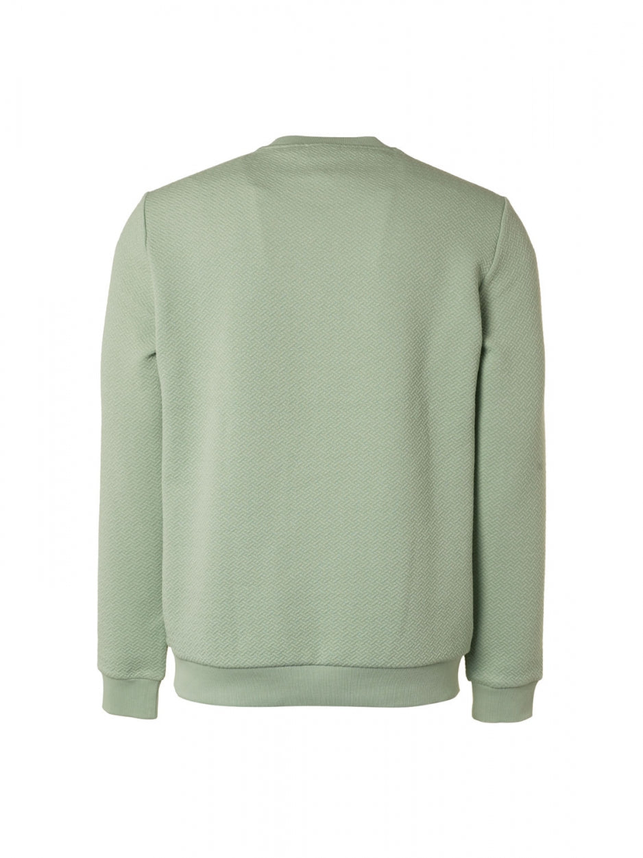 Sweater Crewneck Double Layer Jacquard Stretch | Light Seagreen