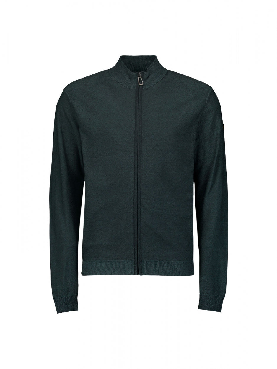 Cardigan 2 Coloured Jacquard | Steel