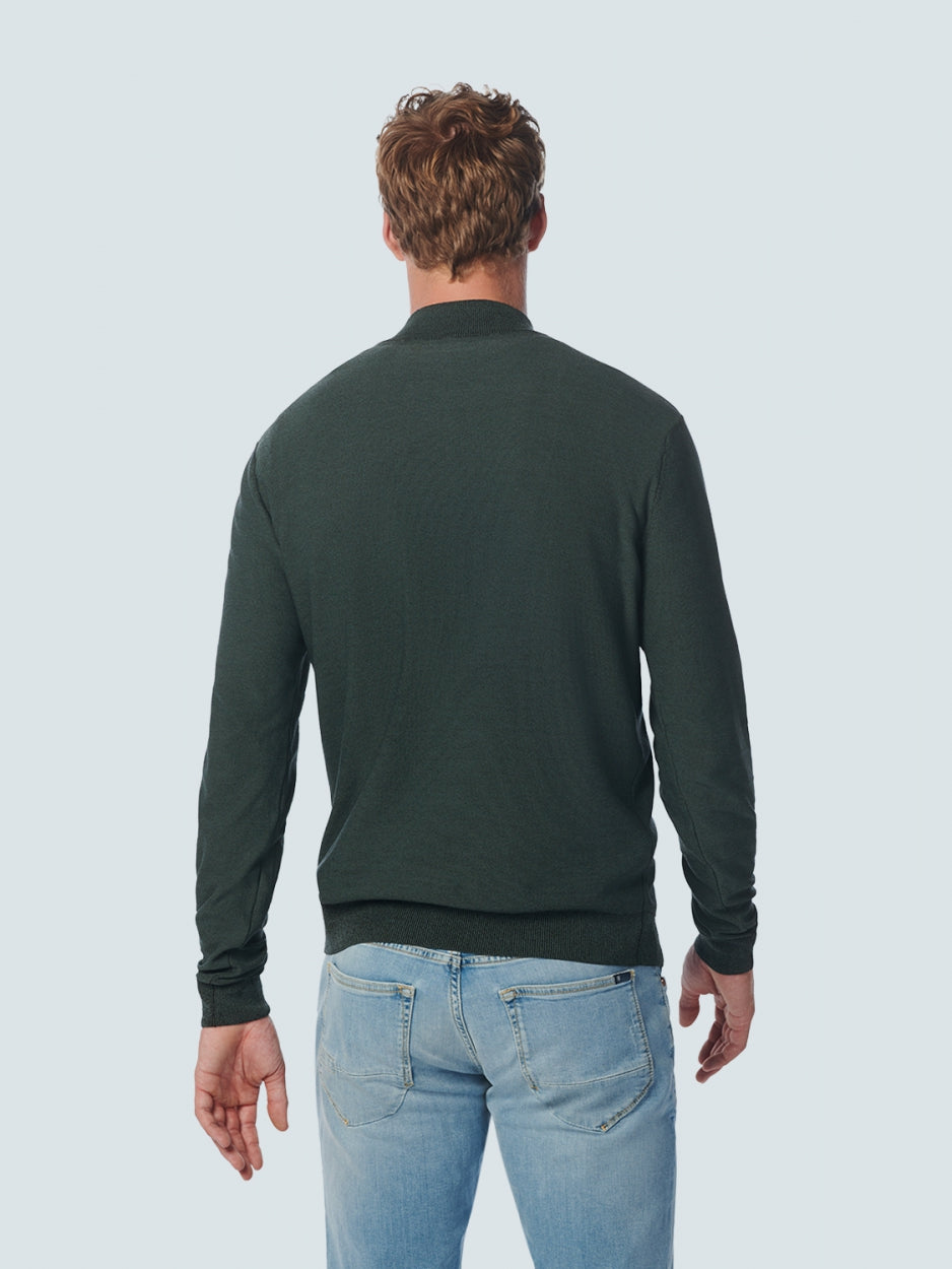 Pullover Half Zip 2 Coloured Jacquard | Steel
