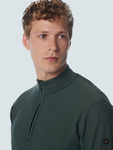 Pullover Half Zip 2 Coloured Jacquard | Steel