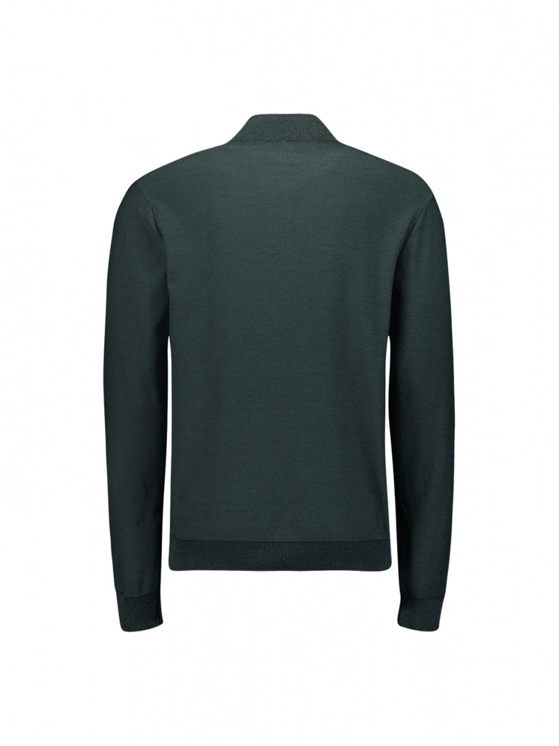 Pullover Half Zip 2 Coloured Jacquard | Steel