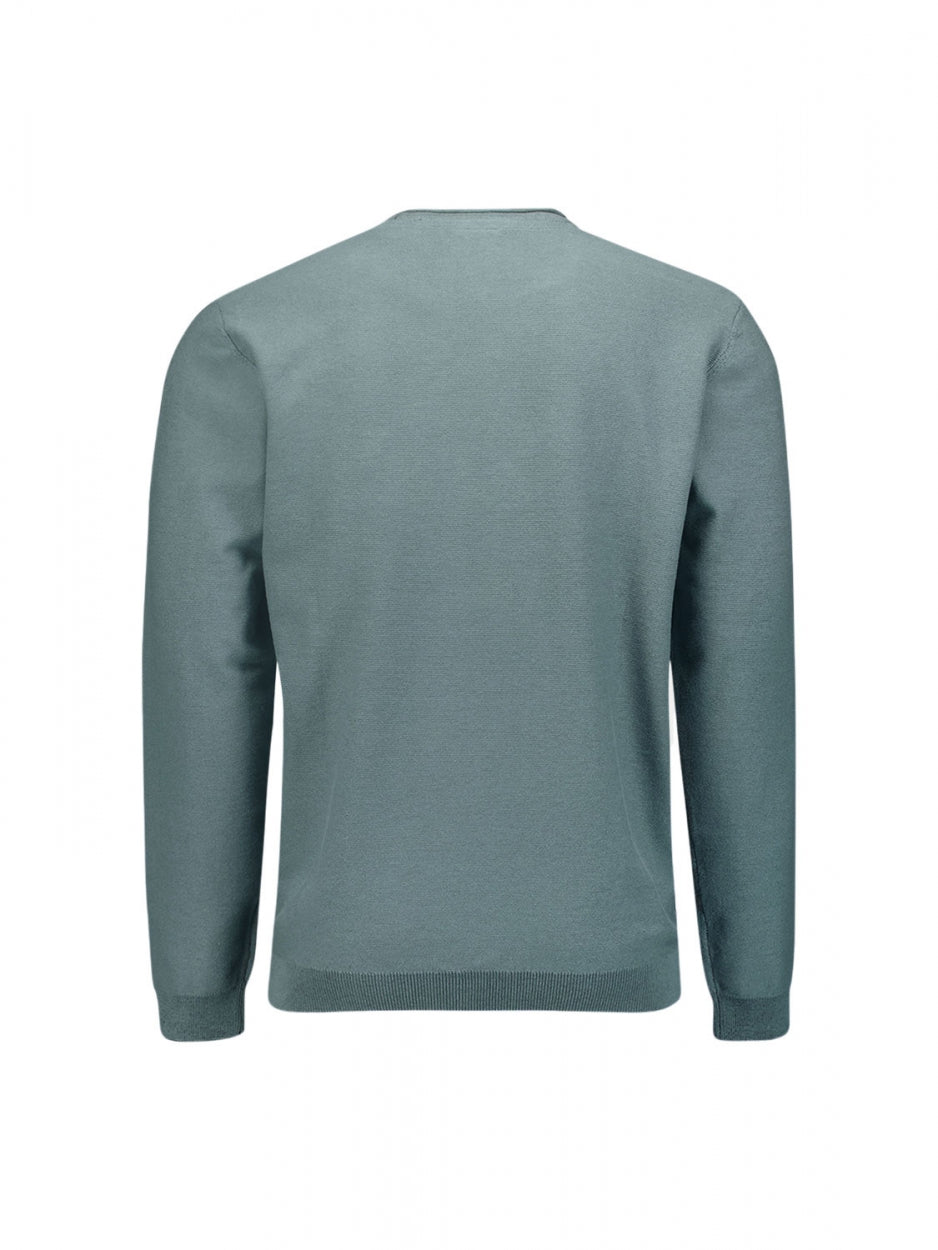 Pullover Crewneck Jacquard With Contrast Colour Inside | Steel