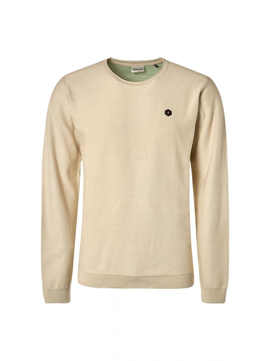 Pullover Crewneck Jacquard With Contrast Colour Inside | Light Seagreen